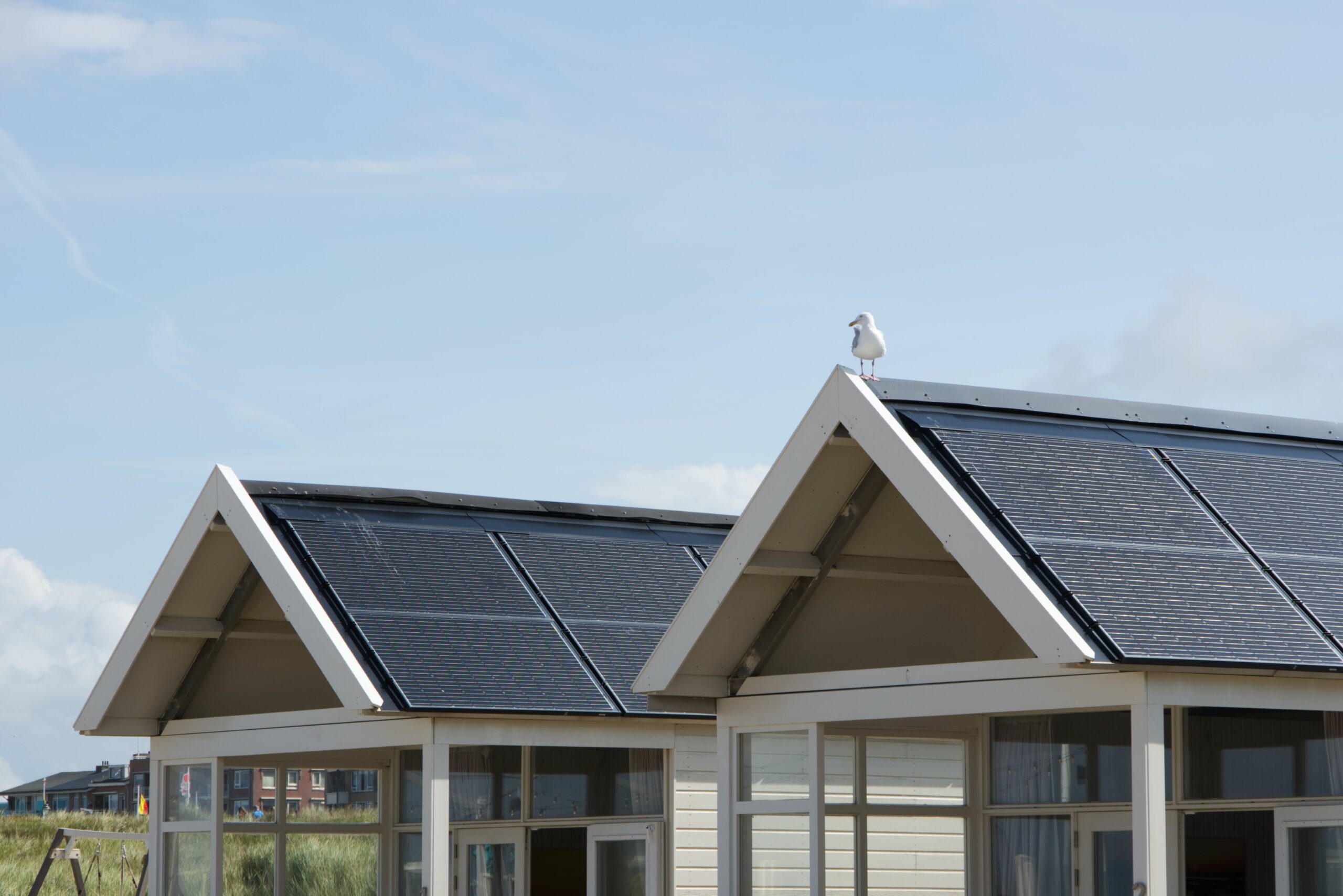 Solar panels on a roof, one of many green upgrades that increase your home value.